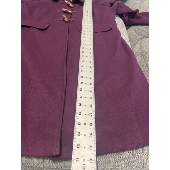 Old Navy Women’s Coat XL Purple Wool Blend Toggle Button Lined Jacket Preppy - Picture 6 of 11